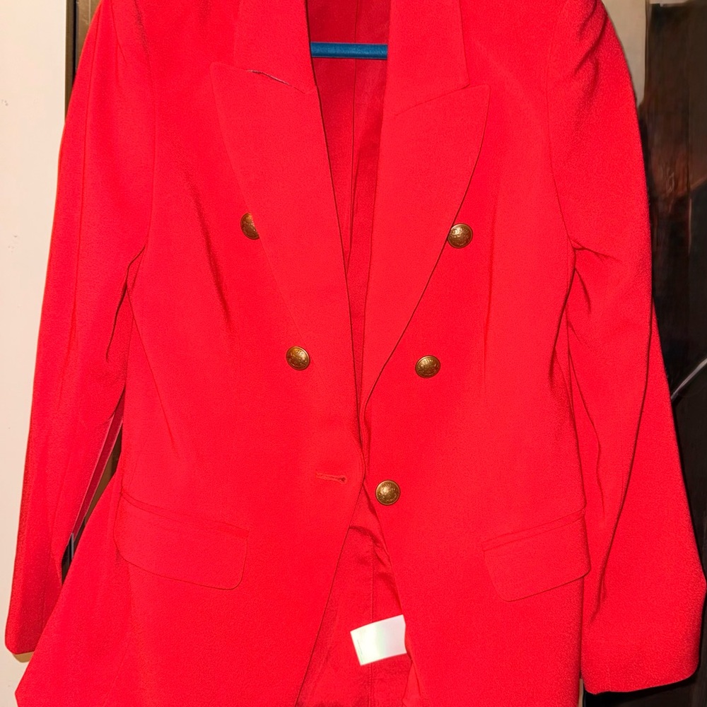 Express Bold Breasted Red Women's Blazer